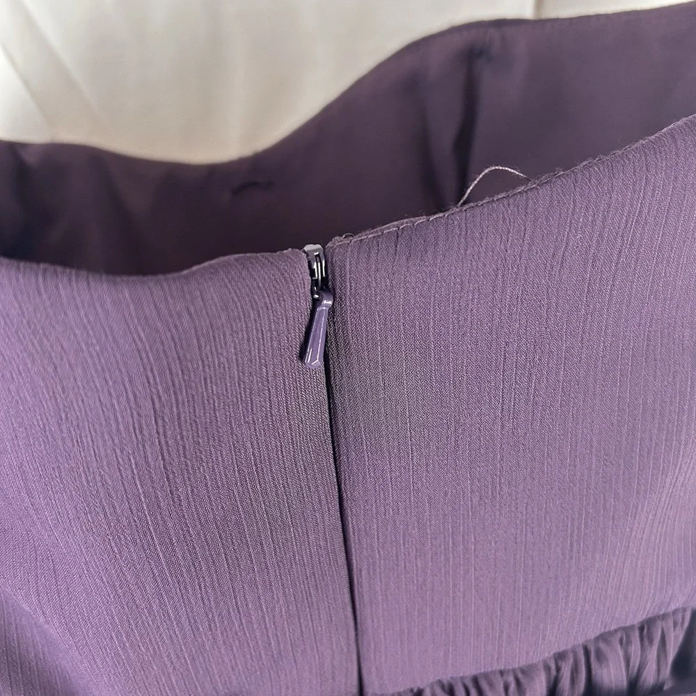 Davids Bridal Dress Womens 2 Purple Lapis Strapless A Line Knee‎ Length